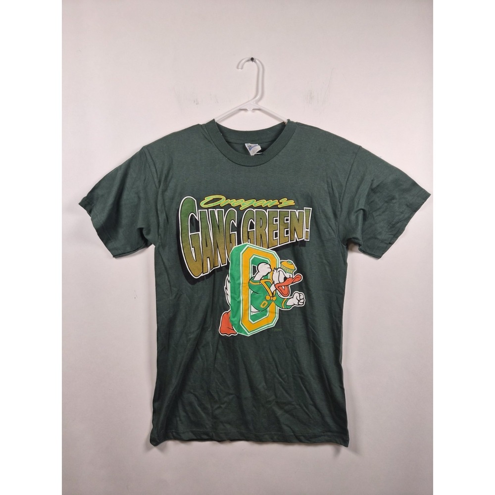 Vintage 90s Oregon Ducks Gang Green T-Shirt Large Donald Duck Disney NCAA Green